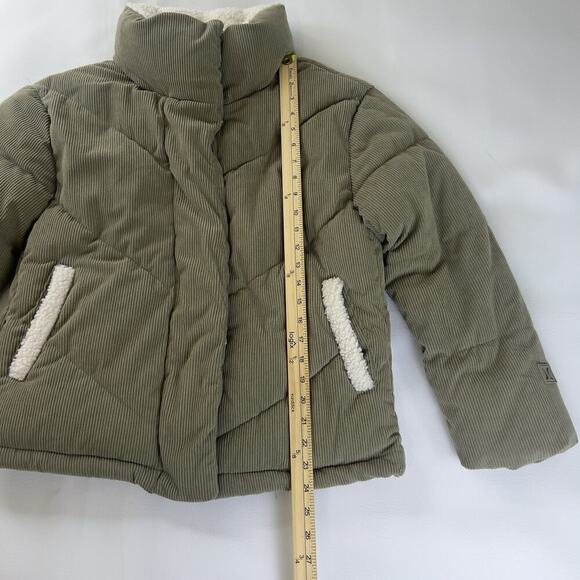 Hurley Women's Corduroy Fairsky Quilted Corduroy Puffer Jacket Olive Green Sz.S - Picture 8 of 9